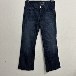 7 Seven For All Mankind Jeans Womens 30X30 Blue Dark Dojo Y2K Wide Leg Flare Vtg